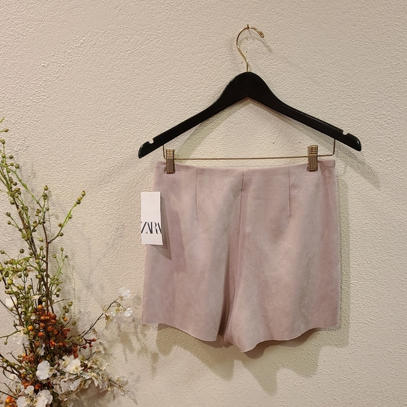 Zara Blush Faux Suede Skort Size Small - Picture 5 of 9